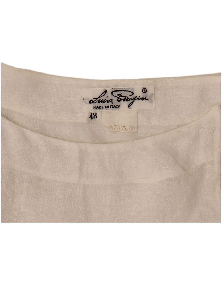 Damska bluzka koszulowa z krótkim rękawem VINTAGE IT 48 XL Biała