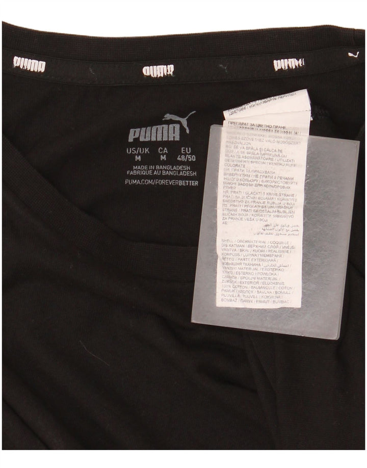 Męska koszulka Puma Top, średnia czarna, bawełniana