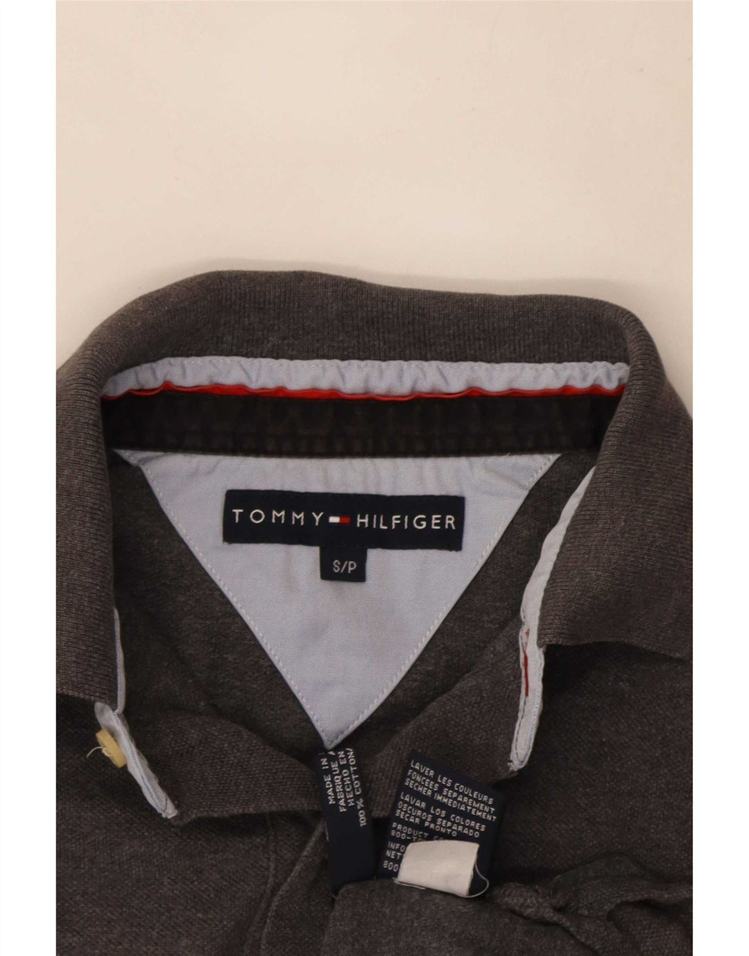 Męska koszulka polo Tommy Hilfiger, mała, szara, bawełniana