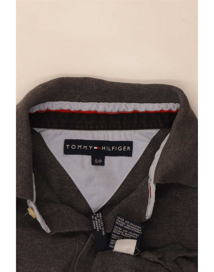 Męska koszulka polo Tommy Hilfiger, mała, szara, bawełniana