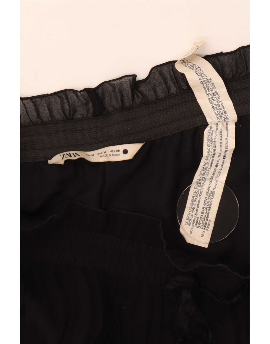 Spodnie damskie Zara Cullotes Capri z wysokim stanem, średnie W28 L20 czarne