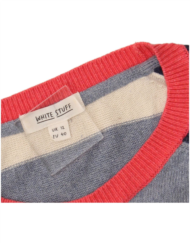 WHITE STUFF Damski sweter z dekoltem w łódkę UK 12 Średni wielobarwny