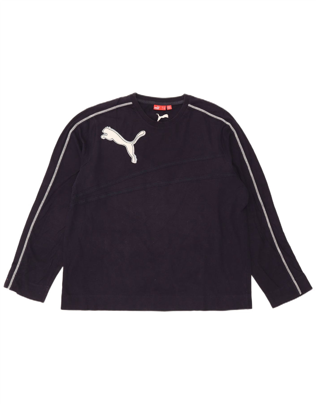 Męska koszulka Puma z grafiką, długim rękawem XL, granatowa, bawełniana