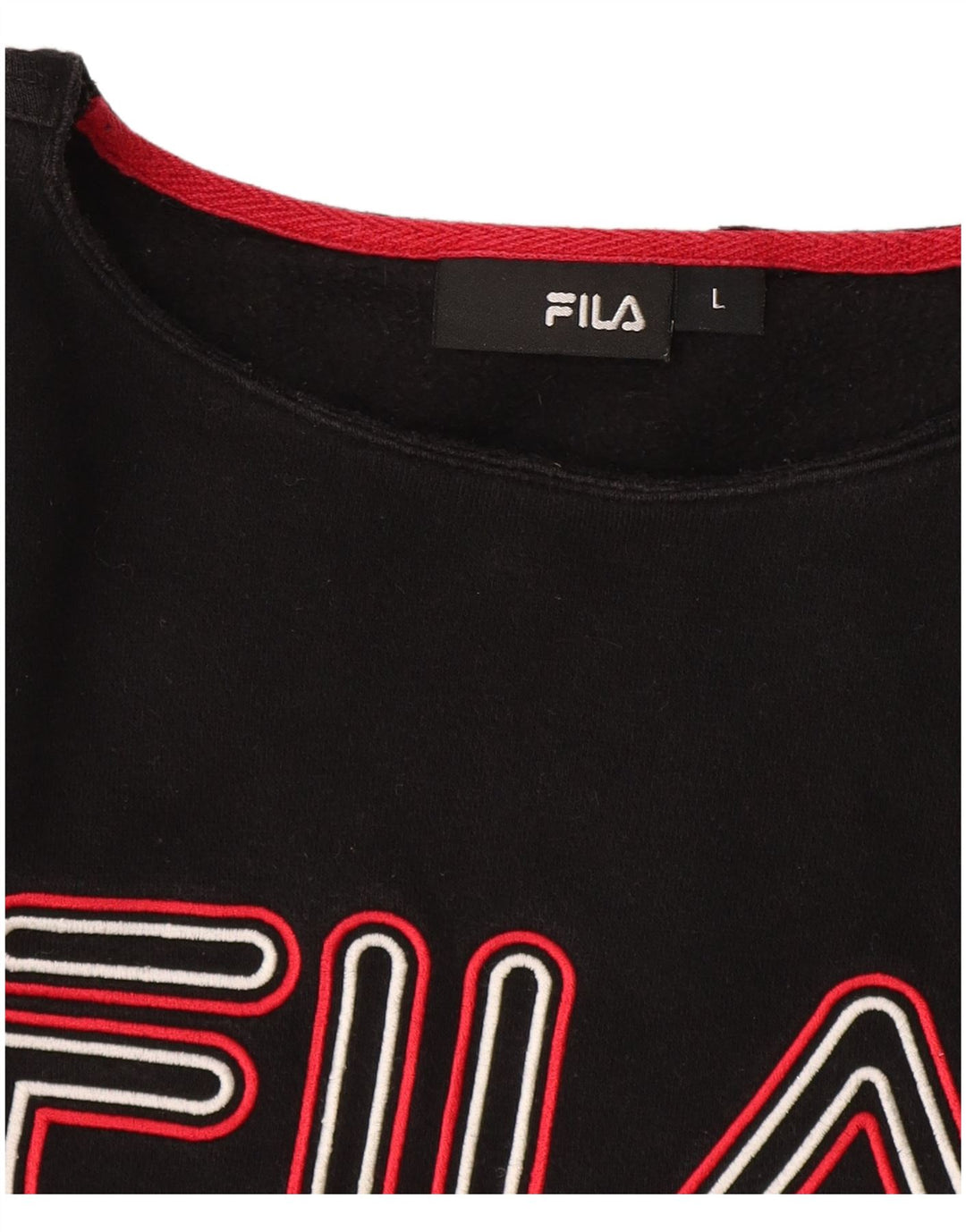 Bluza damska Fila Crop Graphic Jumper UK 16, duża czarna