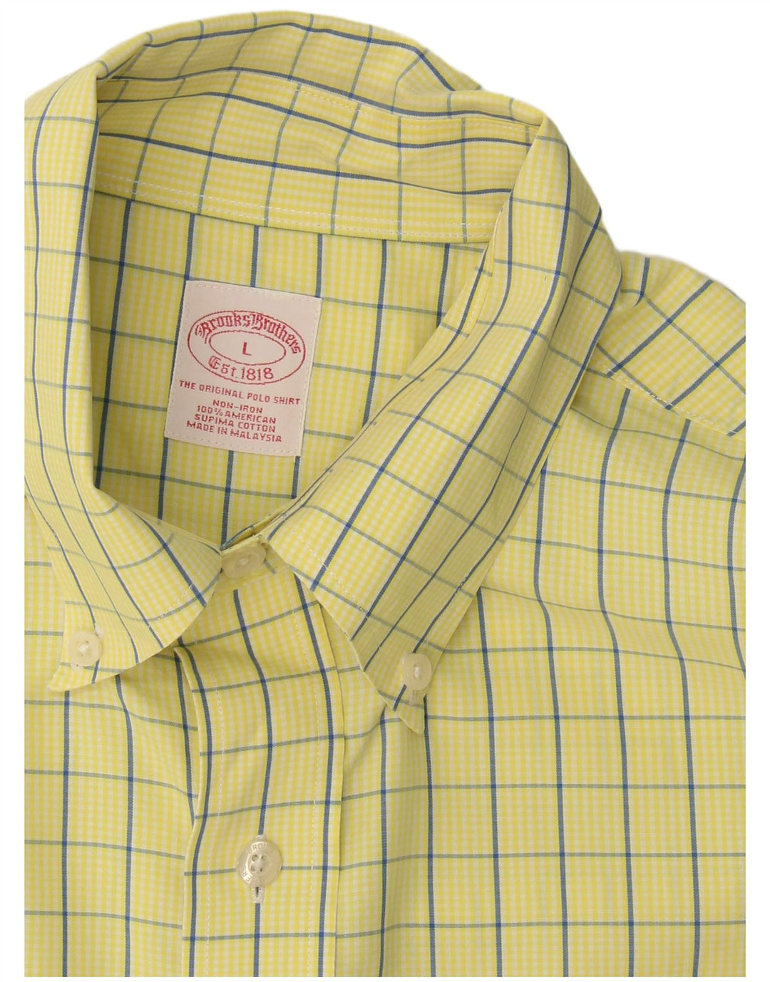 Koszula męska Brooks Brothers, duża, bawełniana w żółtą kratkę