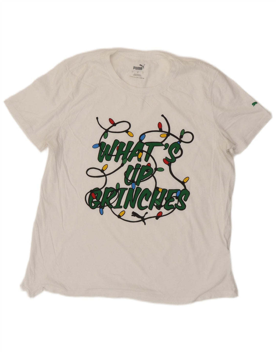 Damska koszulka z grafiką Puma Top UK 16, duża, biała bawełna