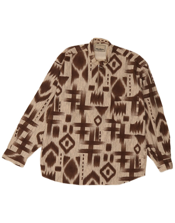 Męska koszula pulowerowa Mac Fashion XL, brązowa, geometryczna