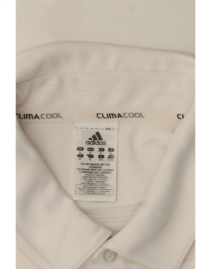 Męska koszulka polo Adidas Climacool XL, biała, poliestrowa