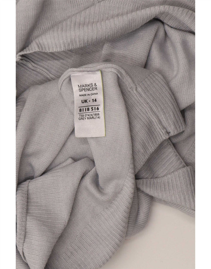 Marks & Spencer Damski sweter z dekoltem w łódkę, UK 14, duży, szary