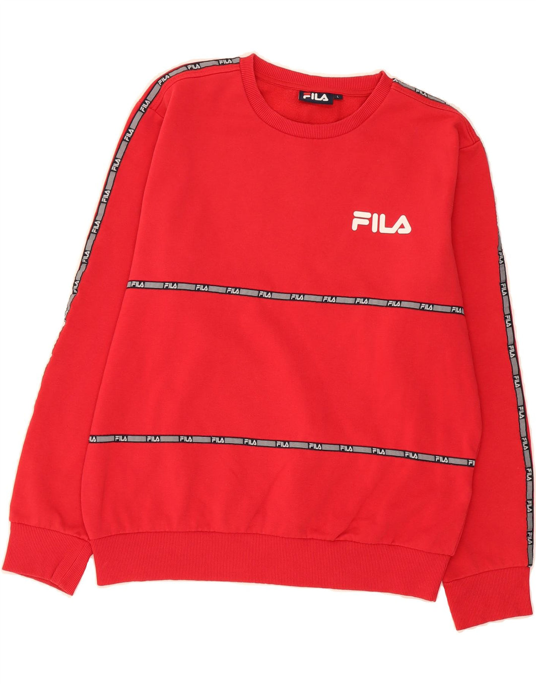 FILA Mens Graphic Sweatshirt Jumper Large Red Cotton Vintage Fila and Second-Hand Fila from Messina Hembry 