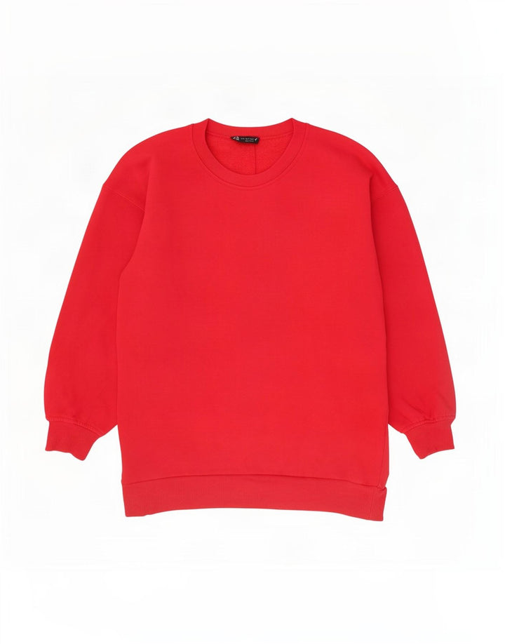 Damski sweter oversize Zara UK 10, mały, czerwony, bawełniany