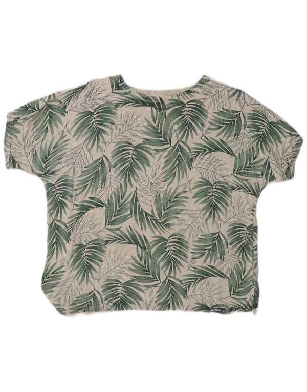 T-shirt damski Fat Face Top UK 12 Średni zielony, kwiatowy, bawełniany