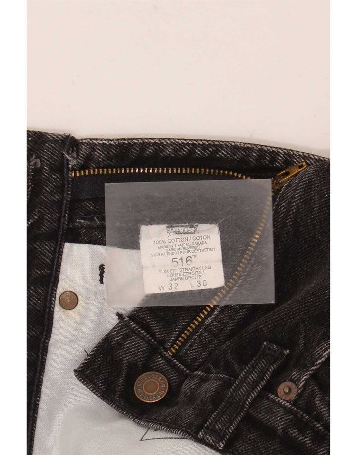 Męskie dżinsy Levi's 516 Straight W32 L30 Czarna bawełna