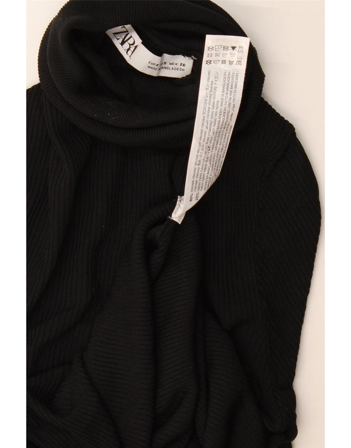 Damski sweter z golfem Zara UK 8 Small Black Wiskoza