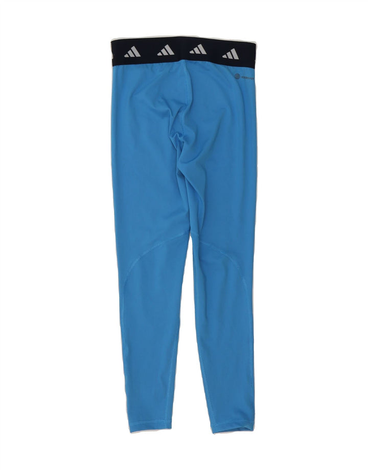 ADIDAS Womens Aeroready Graphic Leggings UK 8/10 Small  Blue Polyester Vintage Adidas and Second-Hand Adidas from Messina Hembry 