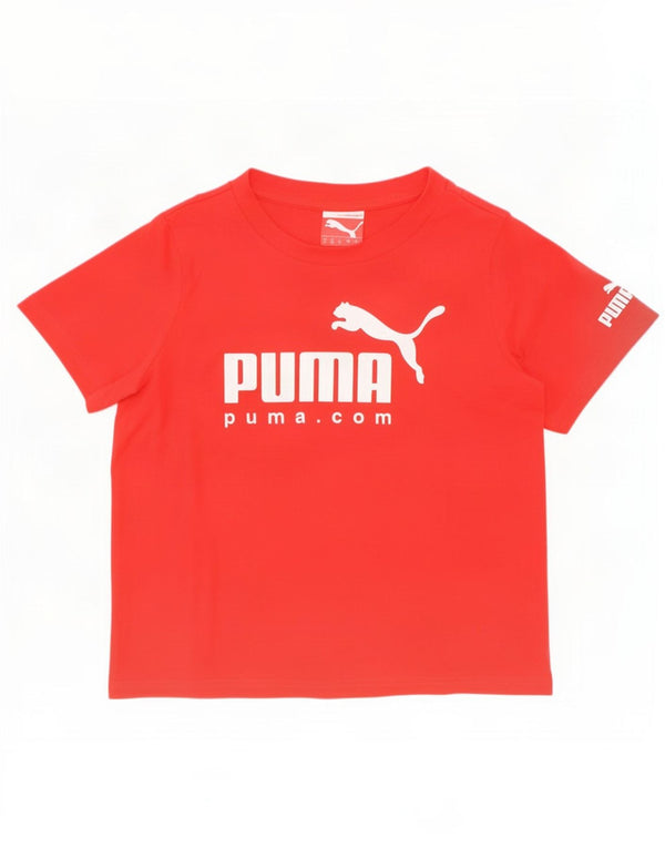 Dziewczęca koszulka z grafiką Puma Top 7-8 lat, czerwona bawełna
