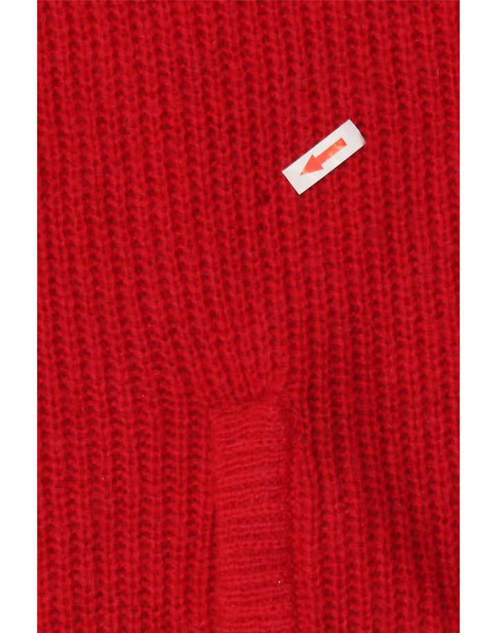 Sweter damski w stylu vintage, rozpinany UK 16, duży czerwony