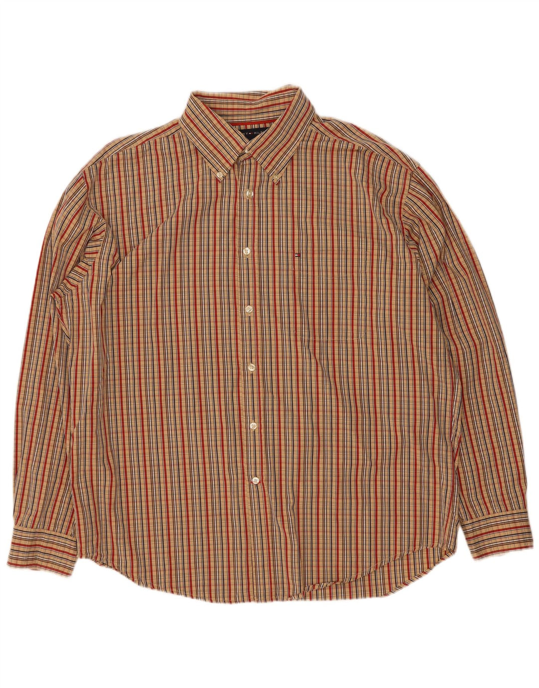 Koszula męska Tommy Hilfiger XL w beżową kratę, bawełniana