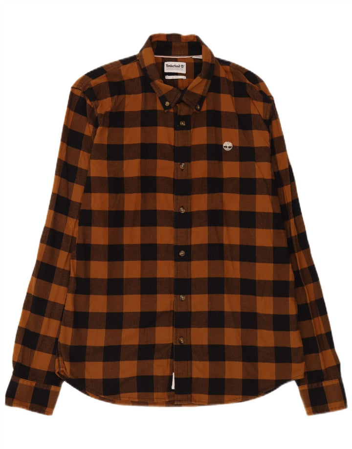 Męska koszula flanelowa Timberland Slim Fit, bawełniana w brązową kratkę