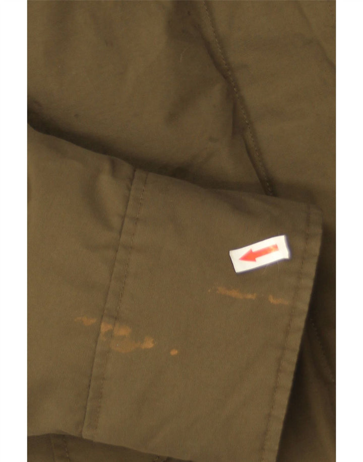 Damska kurtka parka z kapturem Woolrich UK 14, średnia bawełna khaki
