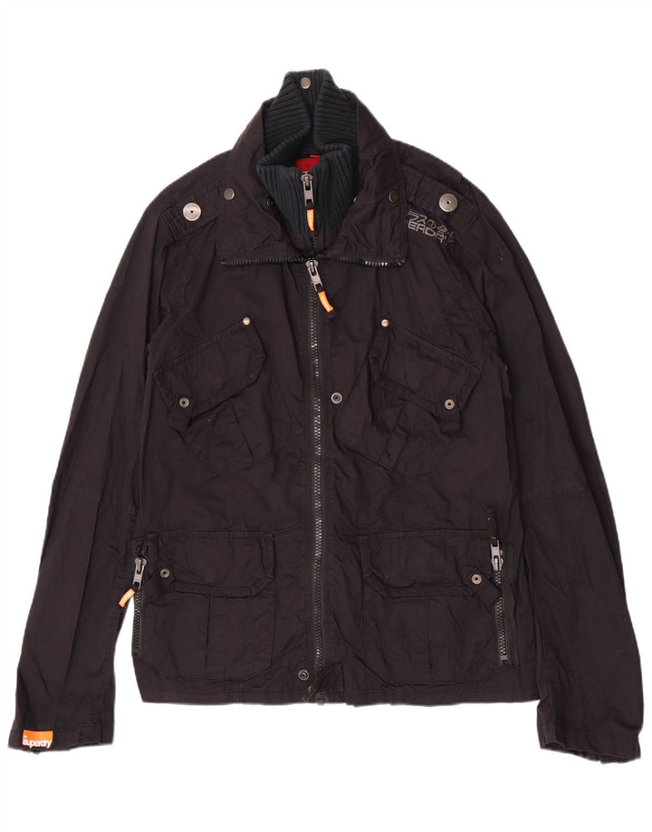 Męska kurtka wojskowa Superdry UK 38, średnia, granatowa, bawełniana