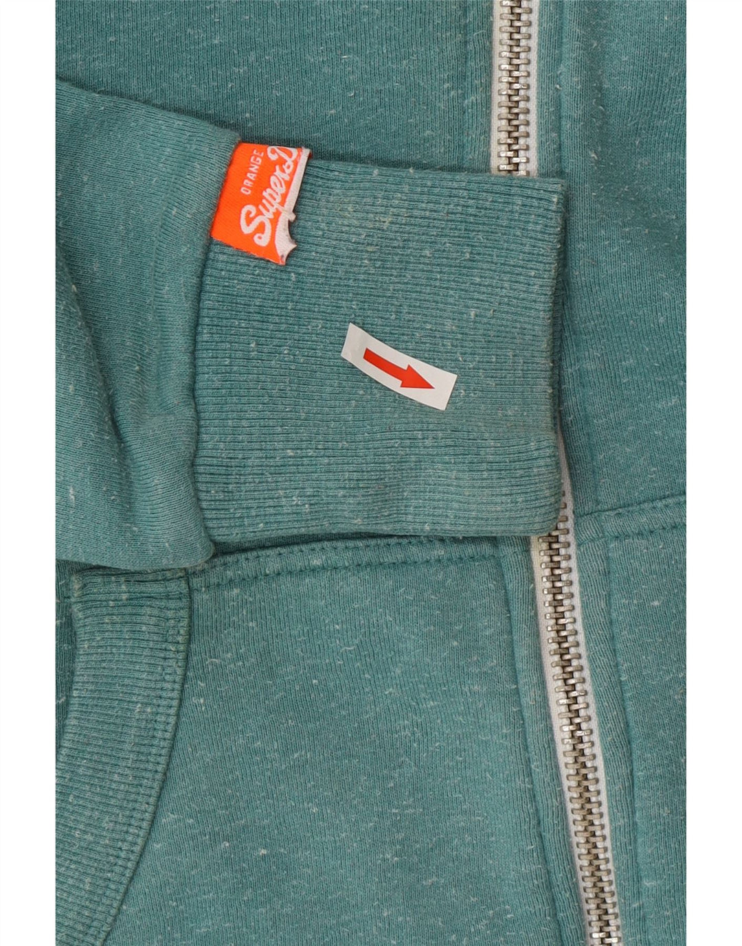 Męski sweter z kapturem i zamkiem Superdry Średniozielony, bawełniany w cętki