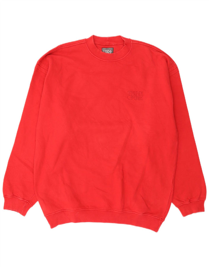 Think Różowa Męska Bluza Sweter XL Czerwona Bawełna