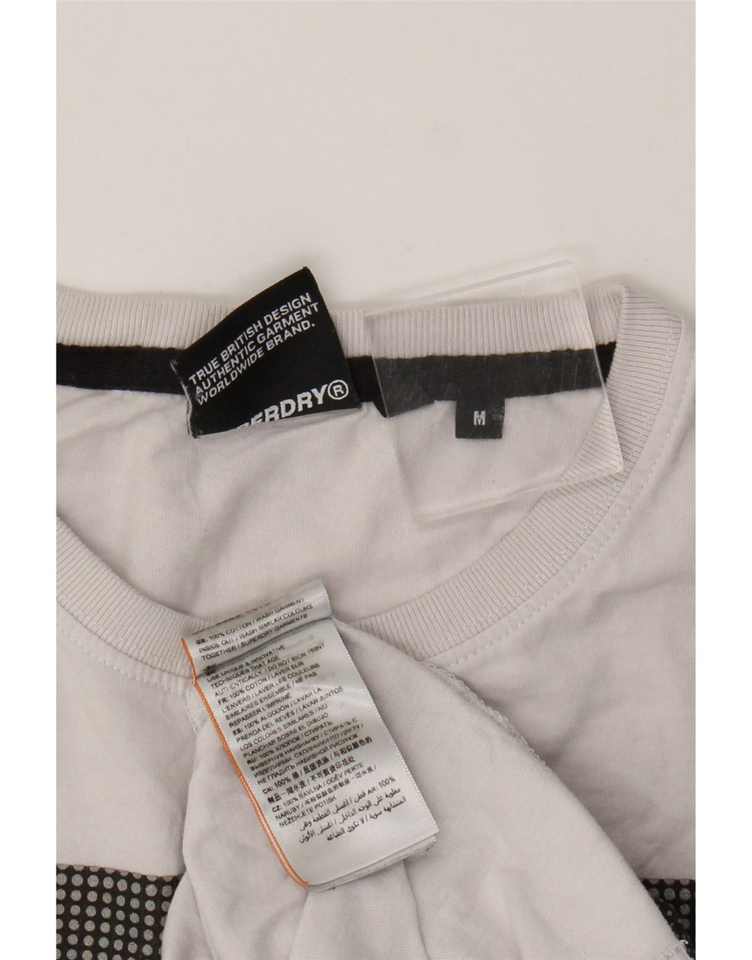 Męski T-shirt z grafiką Superdry, średni biały bawełniany