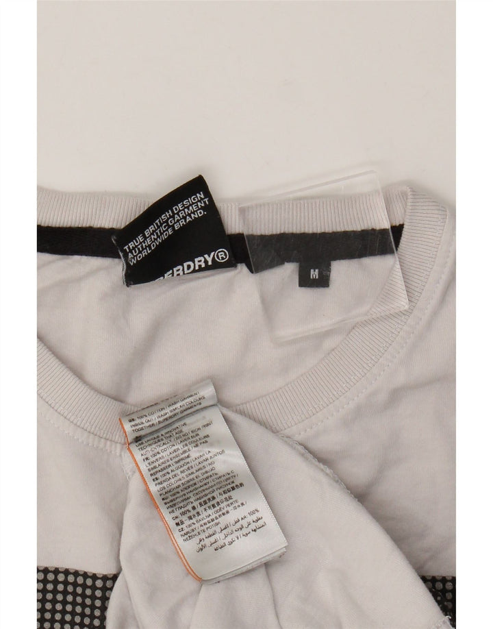 Męski T-shirt z grafiką Superdry, średni biały bawełniany