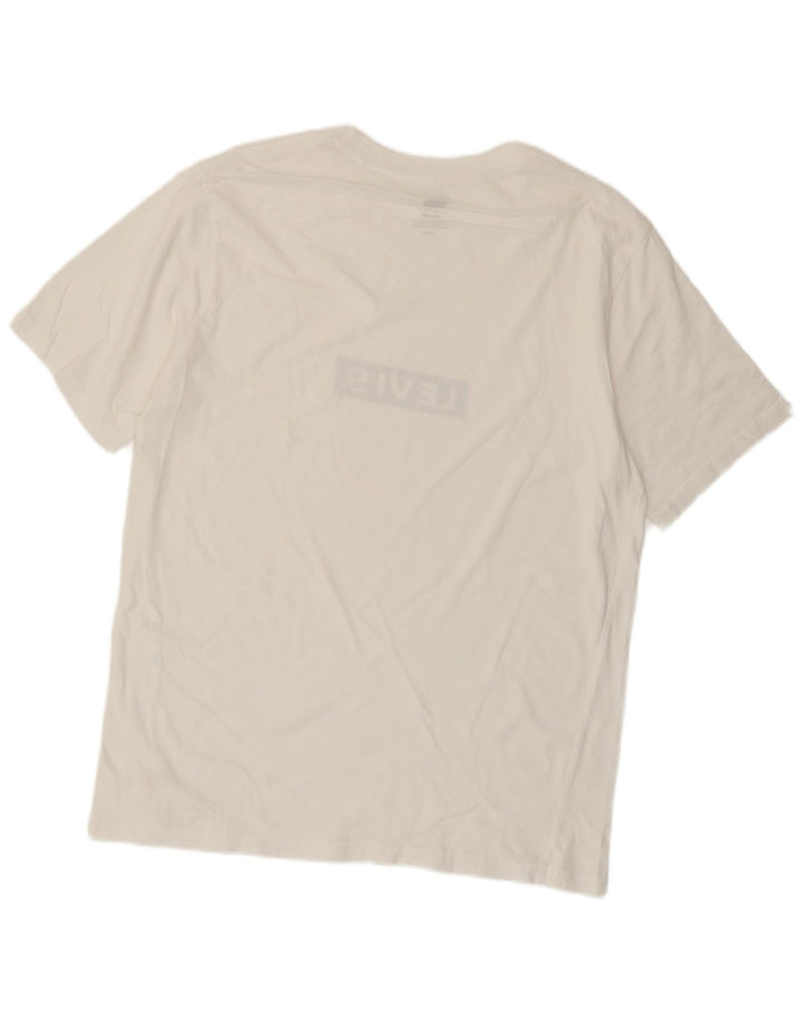 Męski T-shirt z grafiką Levi's o swobodnym kroju, mały, biały