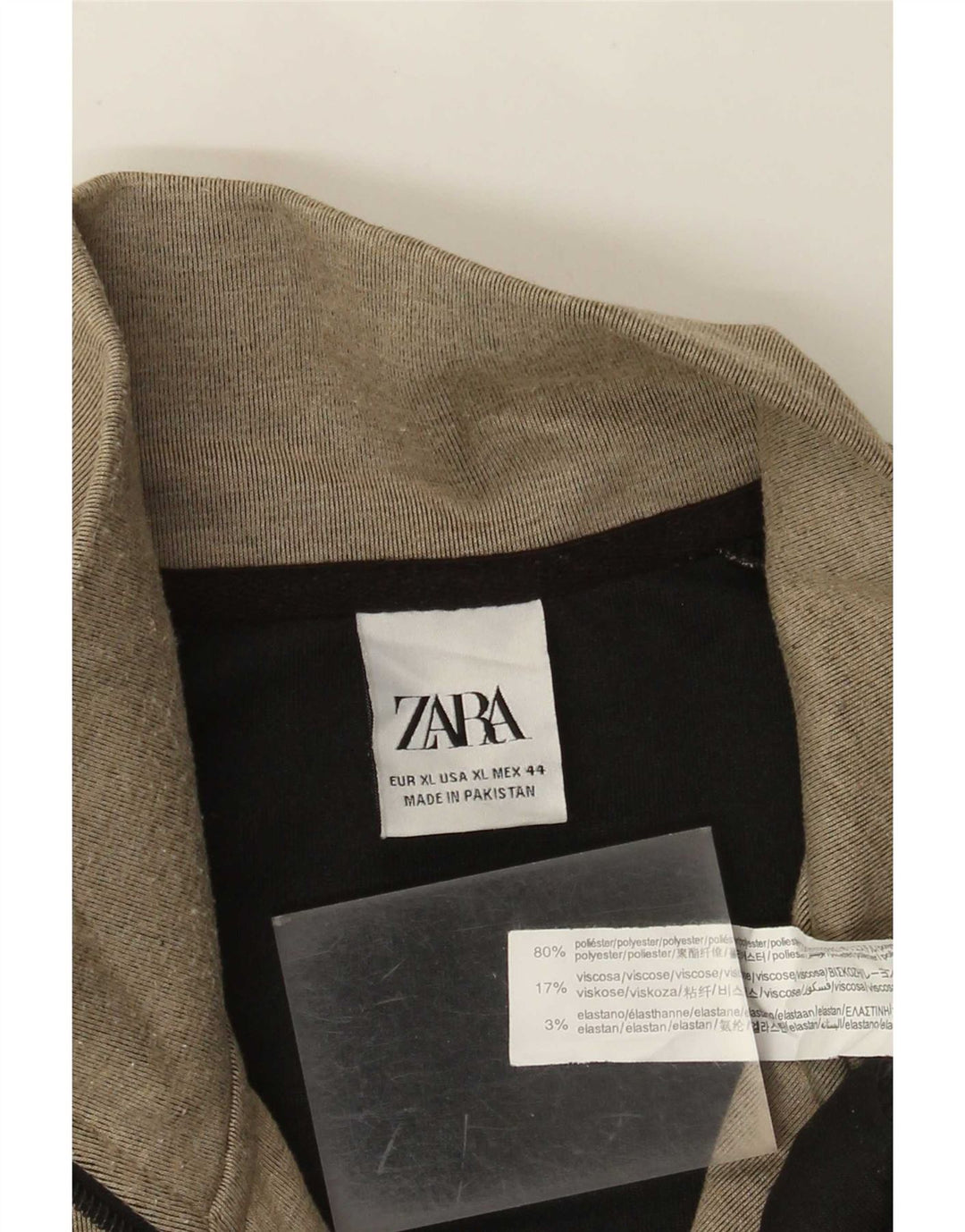 Męska kurtka dresowa Zara XL, zielony, nakrapiany poliester