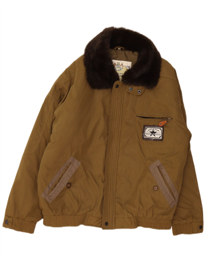 Męska kurtka wyściełana Challenger UK 42 XL Khaki, poliester z blokami kolorów