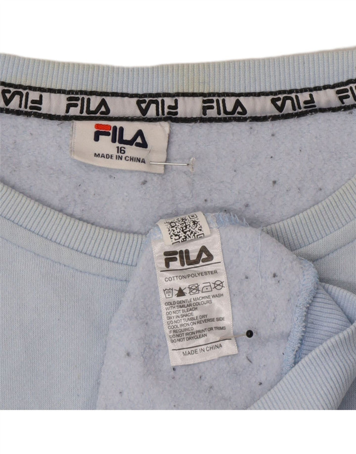 Bluza damska Fila Oversize Crop Graphic Jumper UK 16, duża niebieska