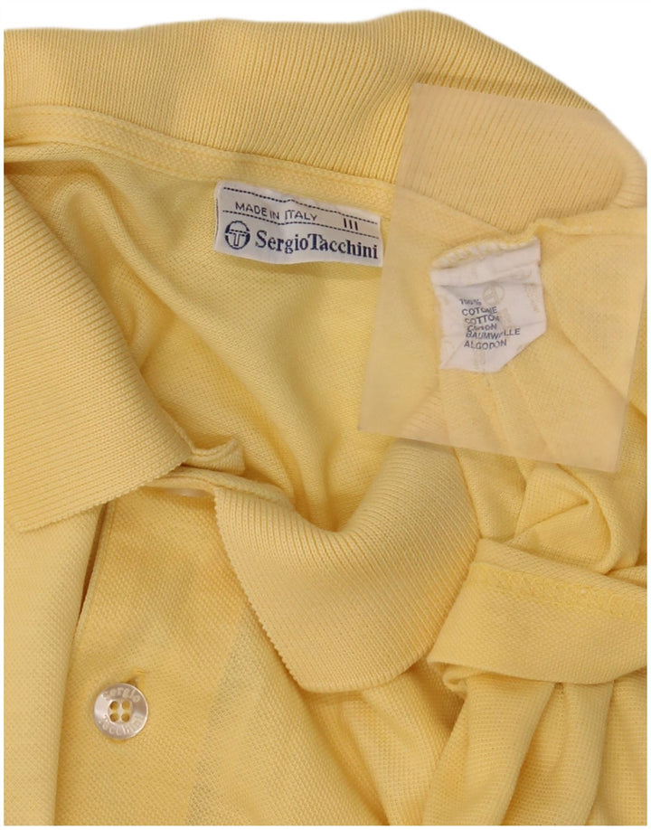 Męska koszulka polo Sergio Tacchini, średnia żółta bawełna