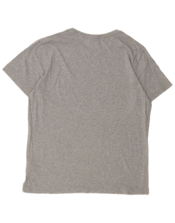 Męski T-shirt z grafiką Gant, duży, szary, bawełniany