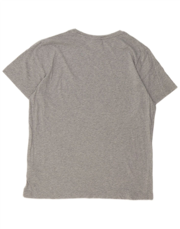 Męski T-shirt z grafiką Gant, duży, szary, bawełniany