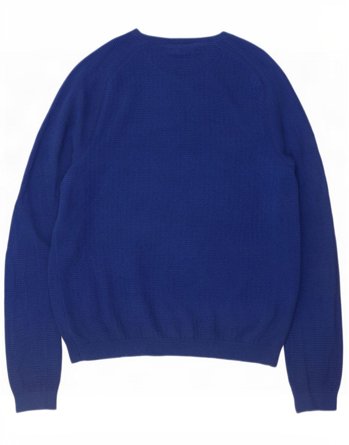 Ted Baker Męski sweter z dekoltem w łódkę, duży, niebieski, bawełniany