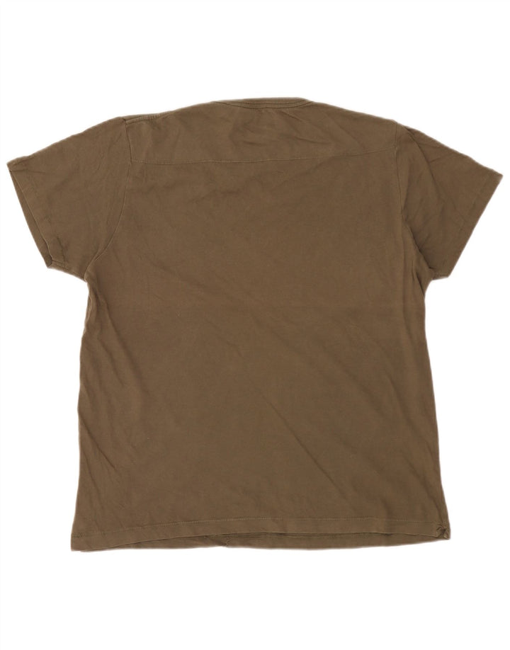 T-shirt męski French Connection, duży, bawełniany khaki z blokami kolorów