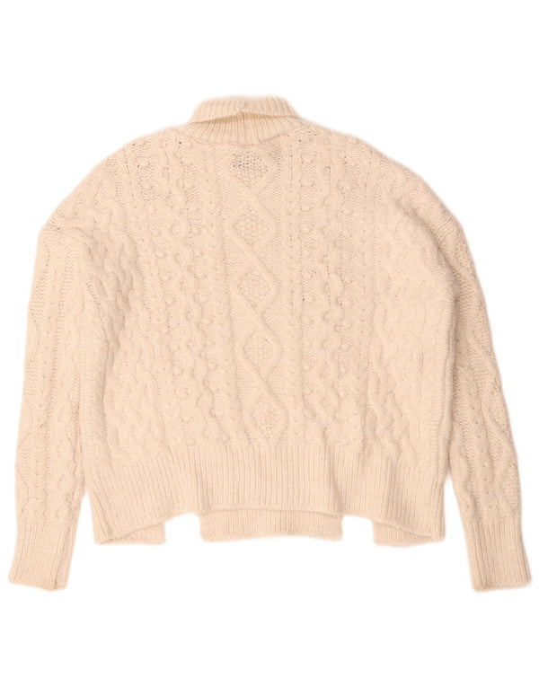 Sweter damski Zara Oversize z golfem UK 10 Small Beżowy Akryl