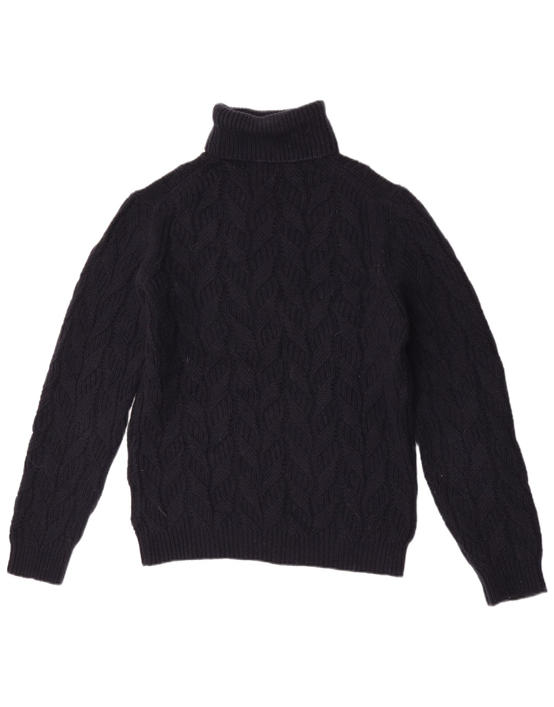Sweter damski Massimo Dutti z wywijanym dekoltem UK 14 Średni granatowy wełniany