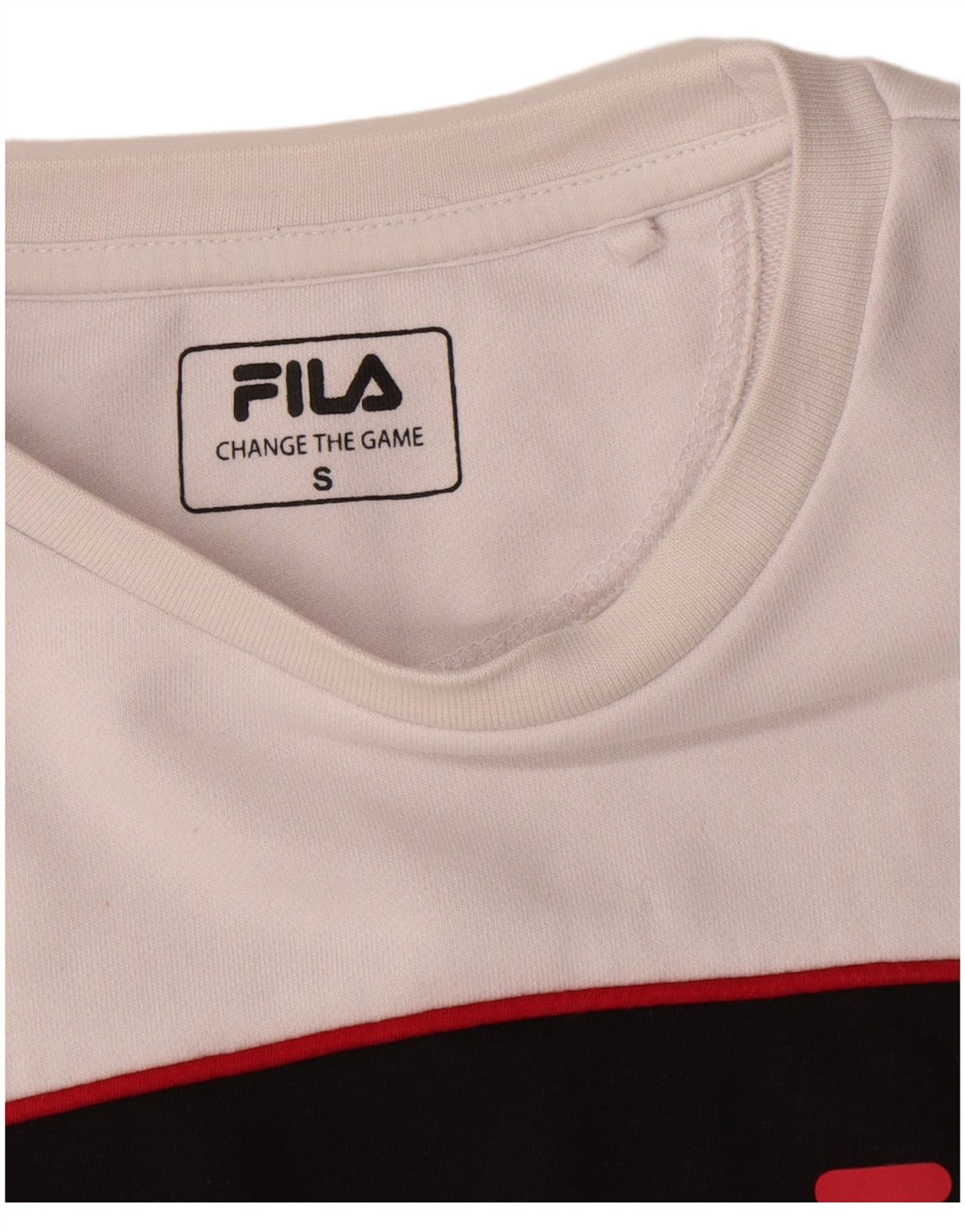 Męska bluza z grafiką Fila, mała, biała, z blokami kolorów