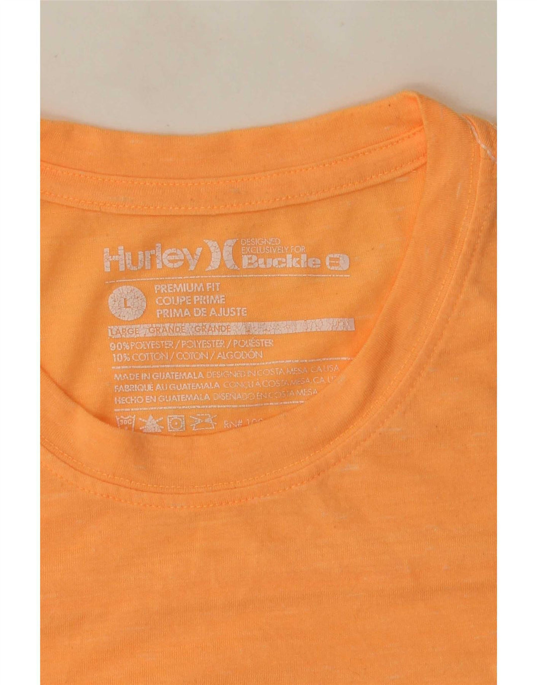 Męski T-shirt Hurley Premium Fit, duży, pomarańczowy, poliester
