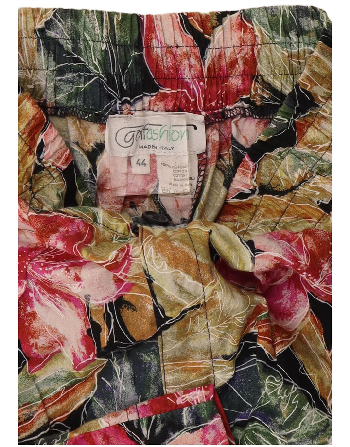 Vintage damskie bermudy IT 44 średnie W28 wielokolorowe kwiatowe