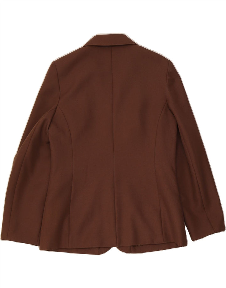 VINTAGE Womens 2 Button Blazer Jacket UK 16 Large  Brown Polyester Vintage Vintage and Second-Hand Vintage from Messina Hembry 