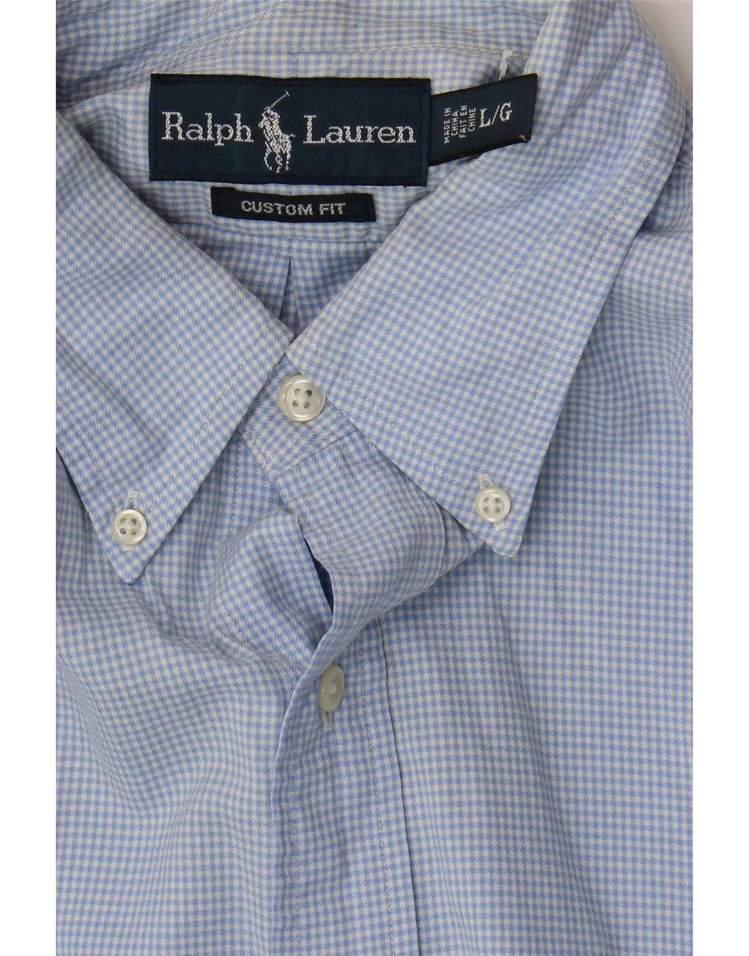 Koszula męska Ralph Lauren o dopasowanym kroju, duża, niebieska, bawełniana w kratę