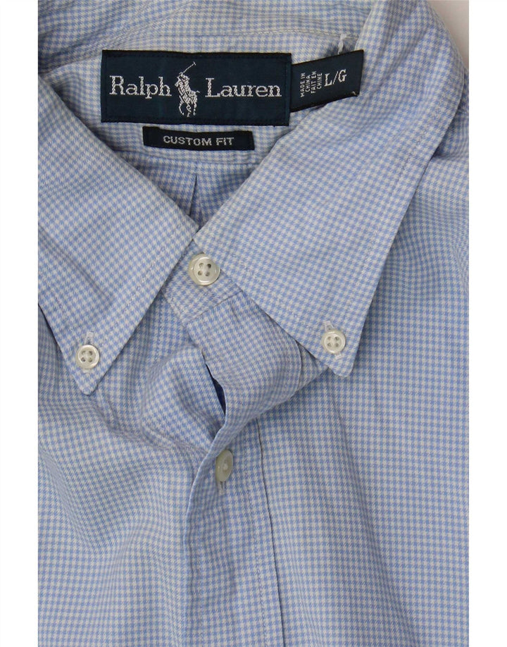 Koszula męska Ralph Lauren o dopasowanym kroju, duża, niebieska, bawełniana w kratę