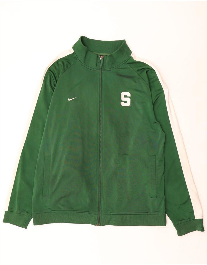 Męska kurtka dresowa Nike 2XL Zielony poliester z blokami kolorów