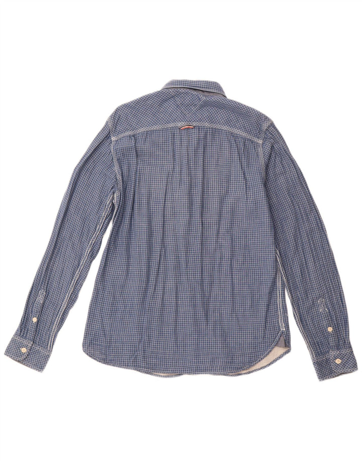 Koszula męska TOMMY HILFIGER, bawełniana, w średnią granatową kratkę