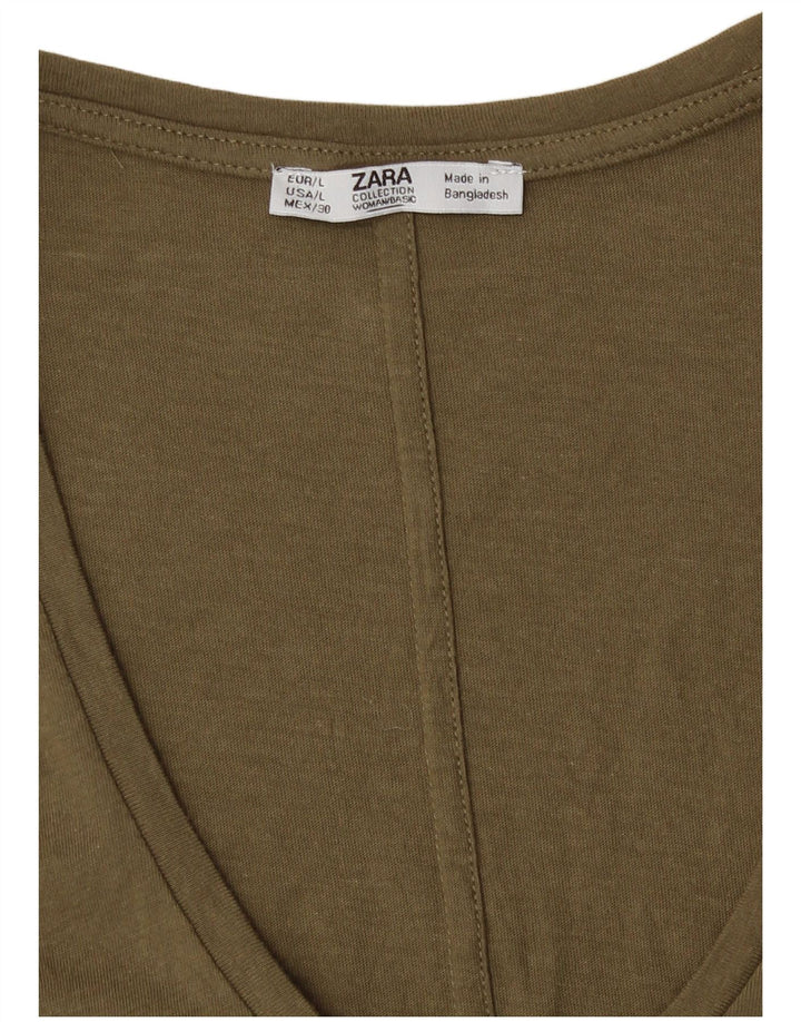 T-shirt damski Zara Top UK 16, duży khaki