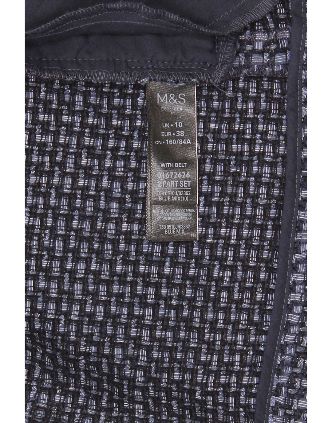 Marks & Spencer Damski sweter rozpinany z rękawem 3/4, UK 10, mały niebieski